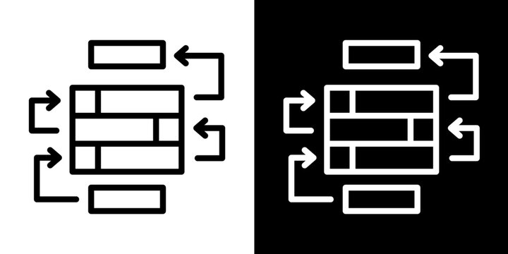 Data Processing Icon Set White Style Collection