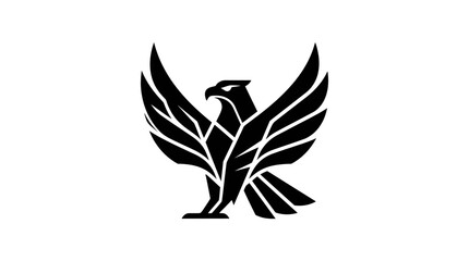 Fototapeta premium Stylized Black Eagle Emblem Silhouette.