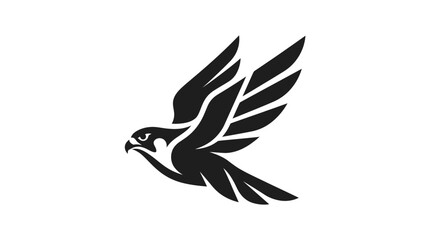 Fototapeta premium Stylized Falcon Bird Silhouette in Flight.