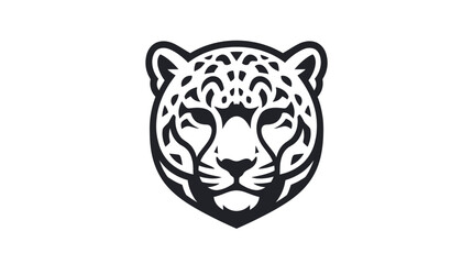 Fototapeta premium Stylized Leopard Head Silhouette Graphic Design.