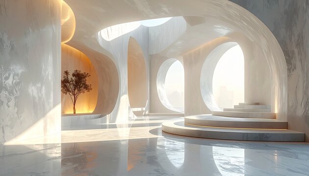 Ultra Realistic Luxury Brand Background with Minimalist Modern Architecture
