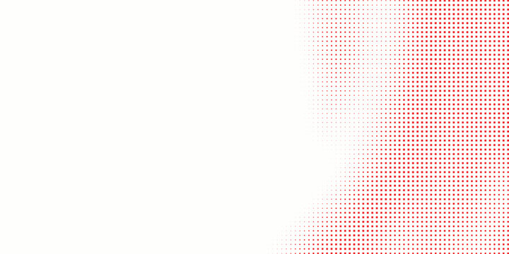 Red square pixel halftone gradient texture. Fading checkered gradation wallpaper. Abstract vanishing comic pop art backdrop. Vector repeated rasterized effect overlay. Bright squared dot background