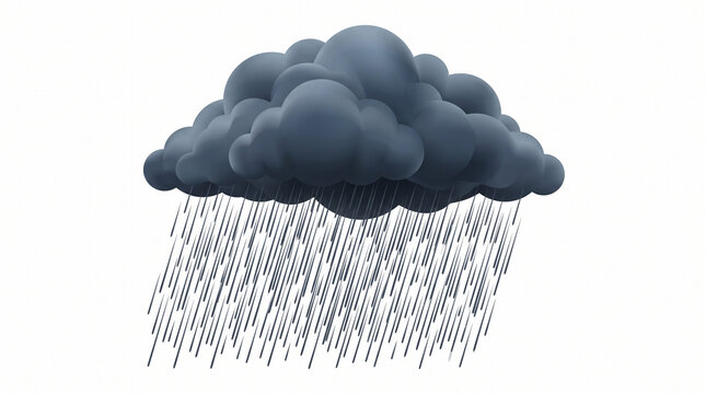 Cartoon style illustration of a dark storm cloud raining.