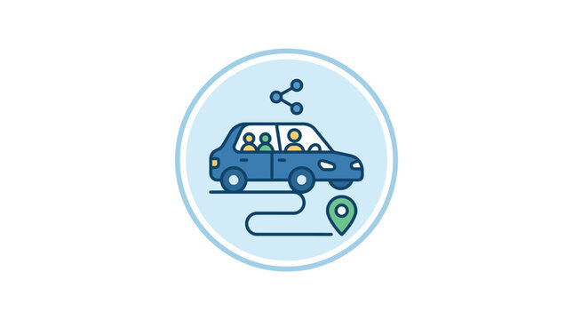 Carpooling and Ride Sharing Concept Icon