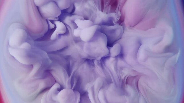 Artistic Light Violet Paint Splash Expanding in Organic Blooming Patterns, Elegant Floral Motion Background 1080p Full HD