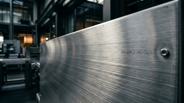 Brushed Metal Texture with Serial Number in Industrial Setting texture