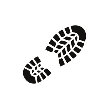 Astronaut Boot Print Imprint Vector Icon. Lunar Footprint and First Step on Moon Surface Concept.