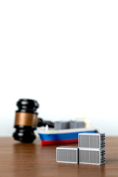 Maritime law, customs seizure, trade tariffs, shipping disputes, international freight regulations, and import restrictions concept.