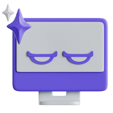 Screen Fatigue 3D Illustration