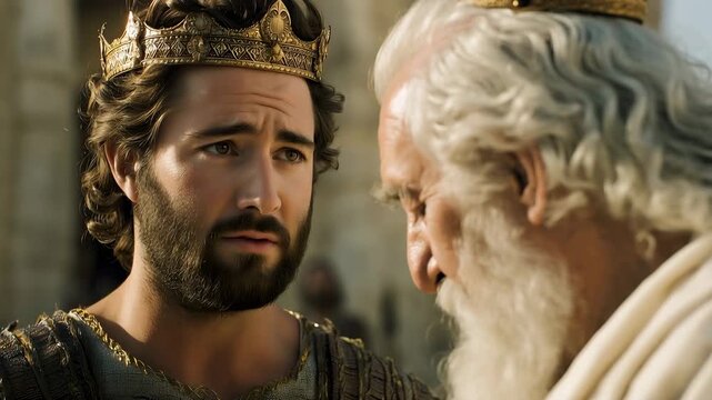 Biblical Scene of Jonathan and David Forming a Sacred Covenant