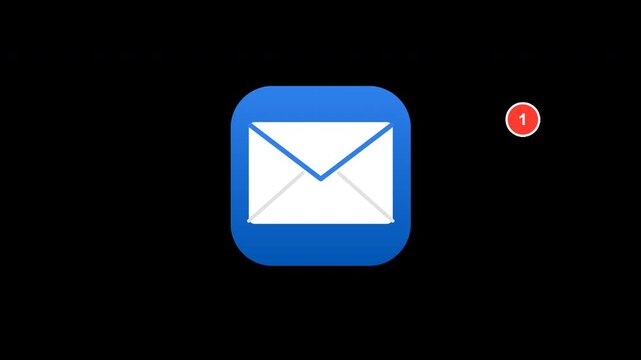 update notification popup elastic bounce mail app icon interface alert loop 4K