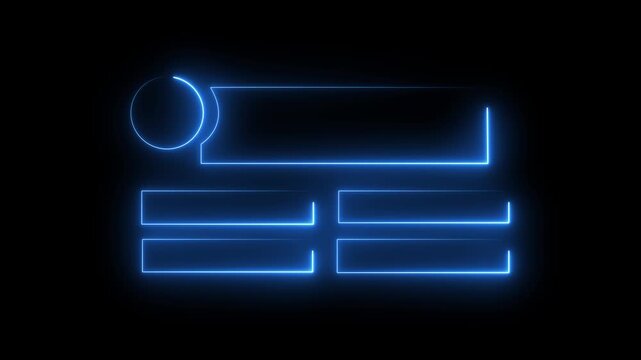 Quiz Neon Line Animation with option selection on black background ,Quiz template challenge with option selection, 4k video.