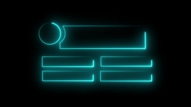 Quiz Neon Line Animation with option selection on black background ,Quiz template challenge with option selection, 4k video.