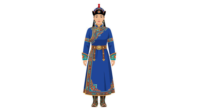 Mongolian Warrior Standing Alone.