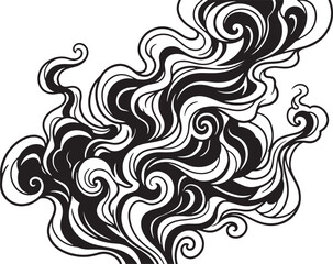 Fototapeta premium Stylized swirling smoke wisps and elegant curved vapor waves