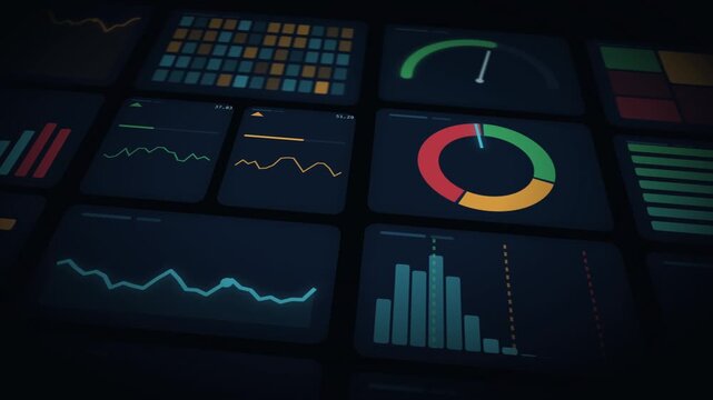 Dynamic corporate stock forecast animation with line graphs and data points
