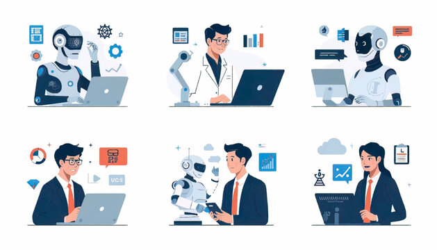Medical professional using artificial intelligence technology for healthcare innovation. Futuristic concept featuring digital analysis, smart systems, medical research, automation