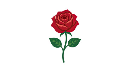 Fototapeta premium Red Rose Flower Vector Icon Illustration