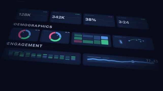 Dynamic infographic animation showcasing audience demographics data visualization