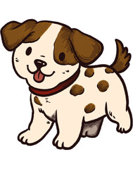 Naklejka premium Adorable Puppy Doodle Illustration
