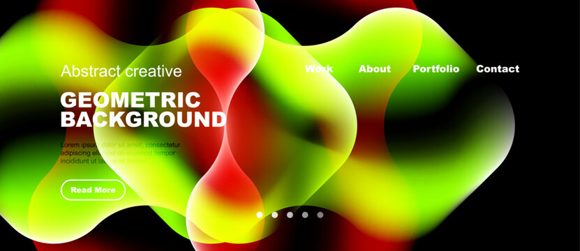 Vibrant abstract geometric background. Colorful shapes overlap, creating dynamic visual effect. White text highlights key sections.