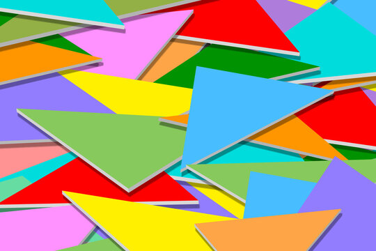 Colorful overlapping triangles creating vibrant geometric abstract background