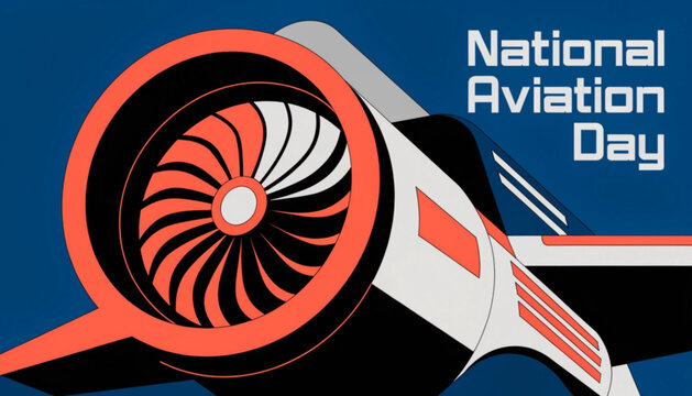 National Aviation Day, airplane engine, aircraft illustration, aviation icons, vector graphics
