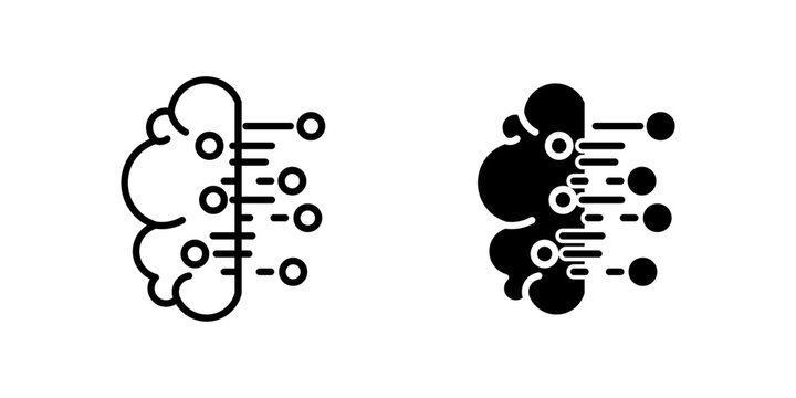 Brain Data Processing icons dual style icon set