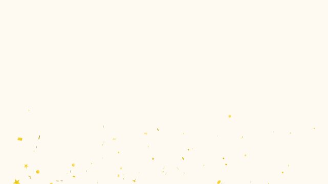 Gold Confetti Falling on White Background - 4K High Key Celebration Backdrop