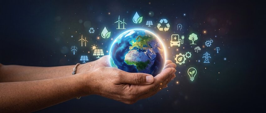 Global Sustainability and Renewable Energy Innovation Concept