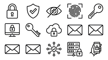 Cyber security data protection and network safety icons. © ULFAITA