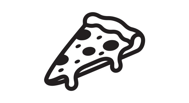 Single slice of pepperoni pizza graphic icon with pepperoni illustration delivery restaurant