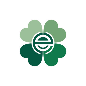 Four leaf clover logo with centered letter E.