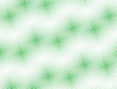 Modern Green Halftone Dots Texture Isolated on Transparent Background