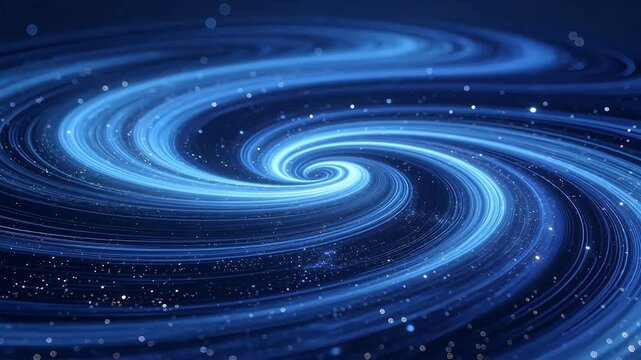 Blue spiral light pattern with stars