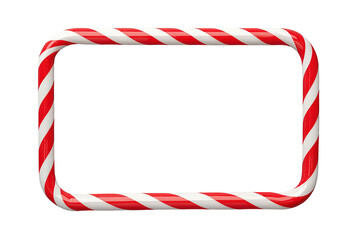 Fototapeta premium Candy cane frame with red and white stripes creating a festive holiday border element for winter season designs