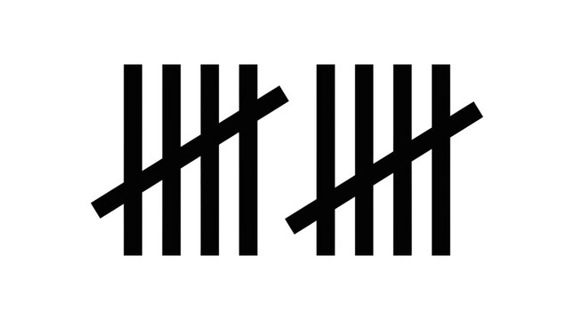 Tally Marks Counting System, Five and Five, Ten Total