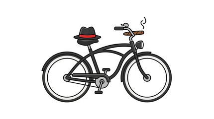Fototapeta premium Bicycle with Hat and Cigar