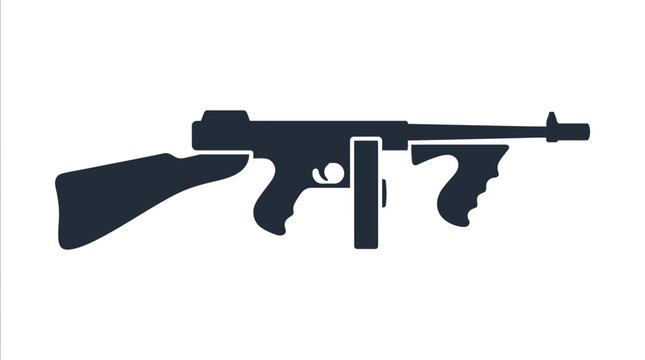 Thompson Submachine Gun Silhouette