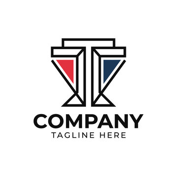 Geometric abstract letter T logo for corporate business.
