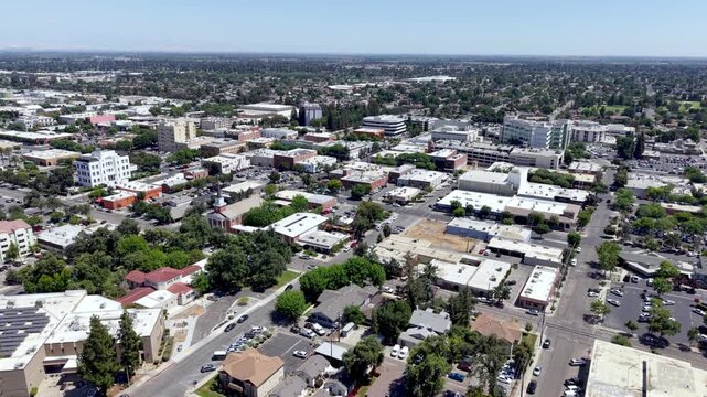 aerial high above visalia california