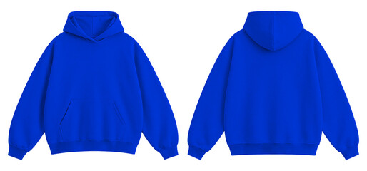 Light Blue Oversized Blank Hoodie Mockup Front and Back View Isolated on Transparent Background © Daily Mockups