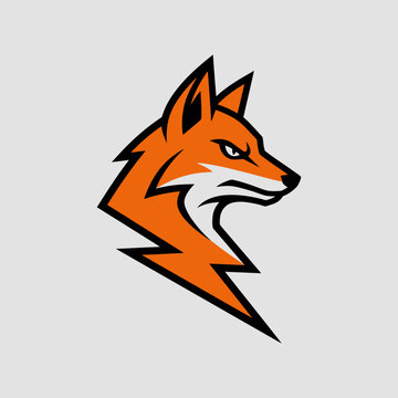 Geometric Angular Fox Head Sport Mascot Logo
