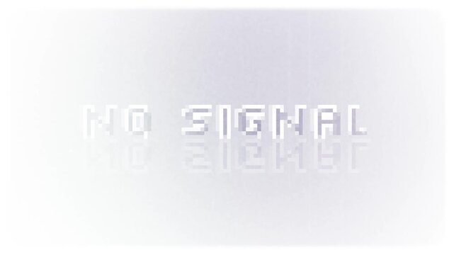 No Signal text animation with retro style 16mm film frame and grain effects
