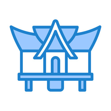 Vernacular Architecture Icon - Blue Style