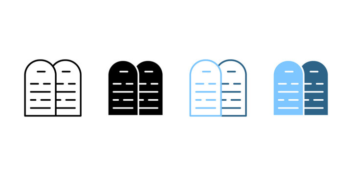 Ten Commandments Tablets icon set multi style 