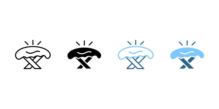 Baby Jesus Manger icon set multi style 