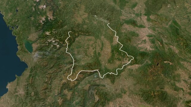3D animated map of Kosovo with Flag and borders 00:15