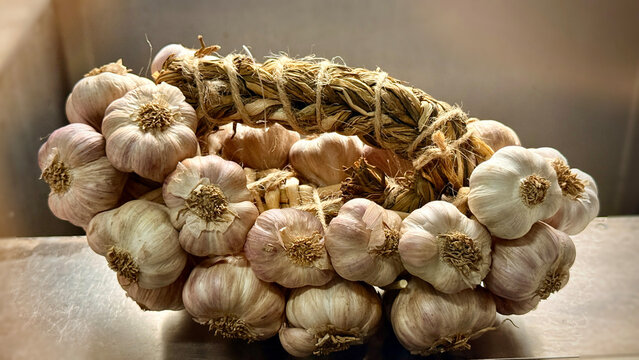 Group of Garlic clover put on background.Spices for cooking food,