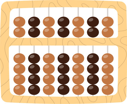 Sempoa Matematika Kayu Cokelat Klasik